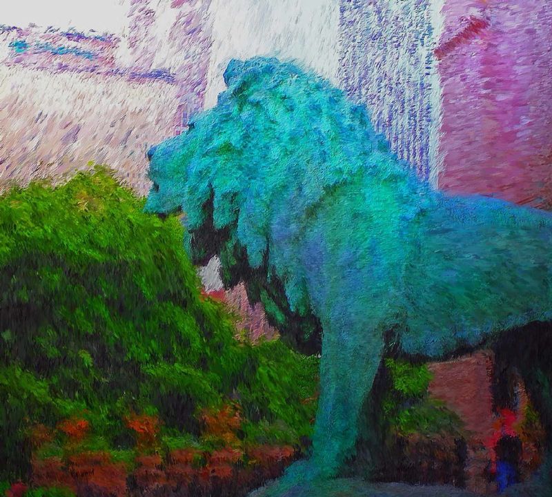 Lion at the Art Institute.jpg :: To order the original work or a  Limited Edition on canvas, please contact DurstArt@aol.com