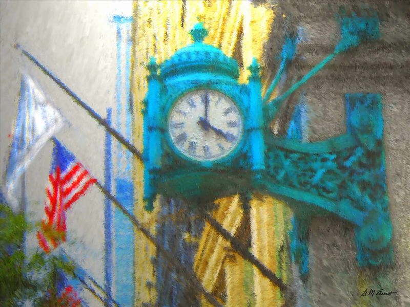 Marsall Field Clock.jpg :: To order the original work or a Limited Edition on canvas, please contact DurstArt@aol.com