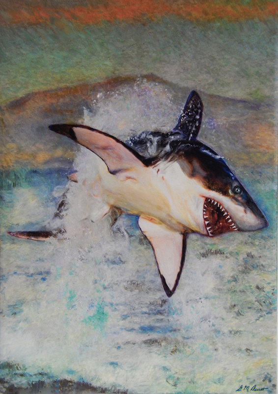 Breaching Great White Shark.jpg :: To acquire the original or a Masterpiece Edition, contact DurstArt@aol.com