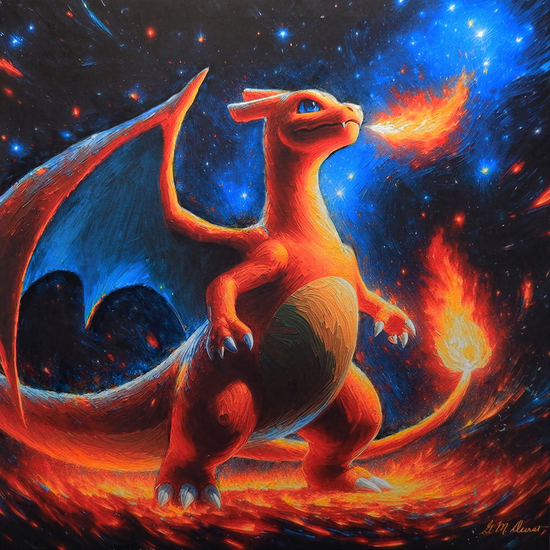Charizards Inferno Embrace.jpg :: To order prints of this artwork, contact DurstArt@aol.com