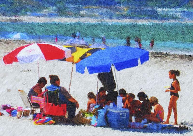 Day at the Beach.jpg :: Acrylic on Canvas A1 size: 33\
