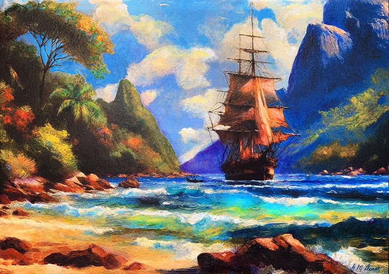 Entering the Seychelles.jpg :: To acquire prints and objects d'art go to www.michaeldurstfineart.com