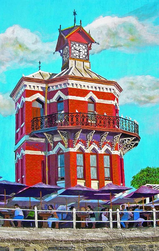 OLD CLOCK TOWER Op 3.jpg :: Acrylic on Canvas A2 size: 16.5\