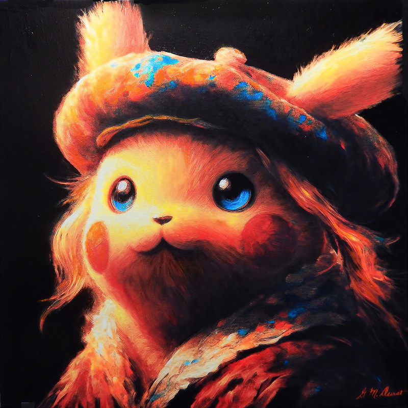 Pikachus Rembrandt Portrait.jpg :: To order prints, contact DurstArt@aol.com