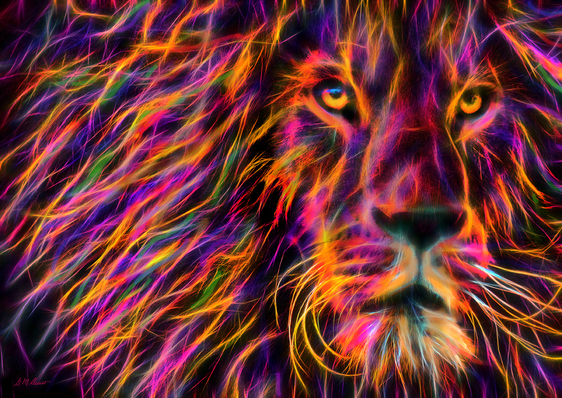 Prismatic Lion.jpg :: To purchase the original or Masterpiece Edition, please contact DurstArt@aol.com