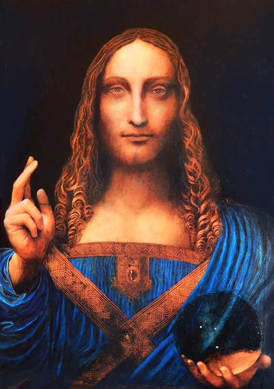 Resurrection of Salvator Mundi.jpg :: Jesus, Christ, Salvator, Savior, Mundi, World, da Vinci, Orb, hand, portrait, Christian, Renaissance, Master, 