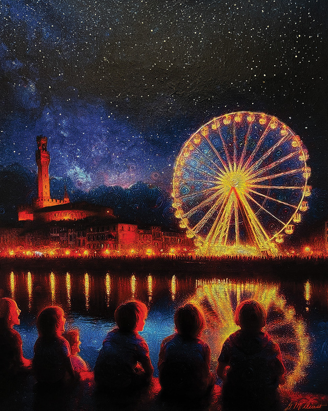 Startlit Whispers and Ferris Wheel Dreams.jpg :: To acquire original art or prints, contact DurstArt@aol.com
