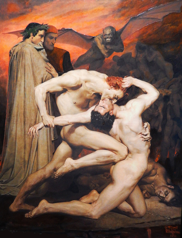 Virgil and Dante in Hell by Dr Michael Durst after William Bouguereau.jpg :: To order a print of this artwork, contact DurstArt@aol.com