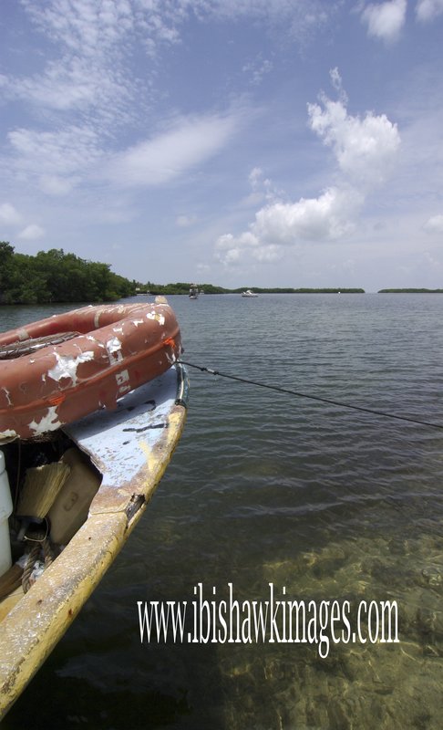 Florida Keys Boat at the Dock with Orange.jpg :: Florida Keys Islamorada