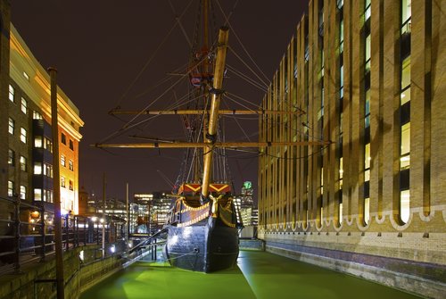 The Golden Hind a replica of Sir Francis Drakes famous ship - Southwark - London.jpg