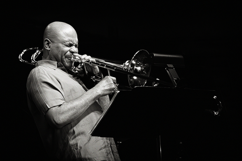 24MAArmory-Ravi-RobinEubanks_0636g.jpg :: ROBIN EUBANKS with Ravi Coltrane, Gadi Lehavi and Ele Howell at The Center for Arts at the Armory in Somerville, Massachusetts on June 22, 2024