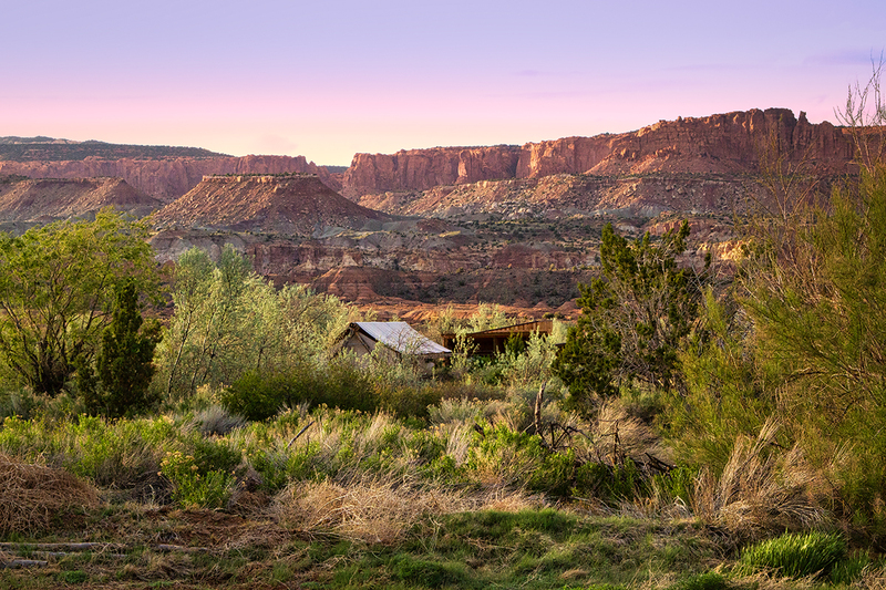 24UTCapitolReef-HotelView_9575.jpg :: View from hotel room, Capital Reef Resort, Torrey, Utah 2024
