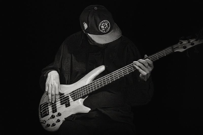 26BRBobbyRush-Bass_0728g(1).jpg :: Bobby Rush Band at The Bull Run Restaurant in Shirley, Massachusetts on February 6, 2026