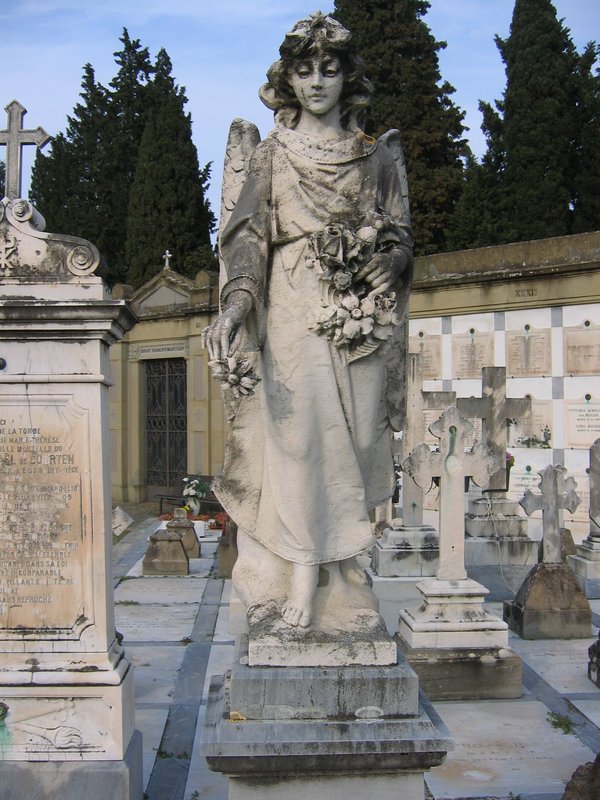 Angel Graveyard Statue.jpg :: Female angel statue taken in a graveyard in Florence, Italy.