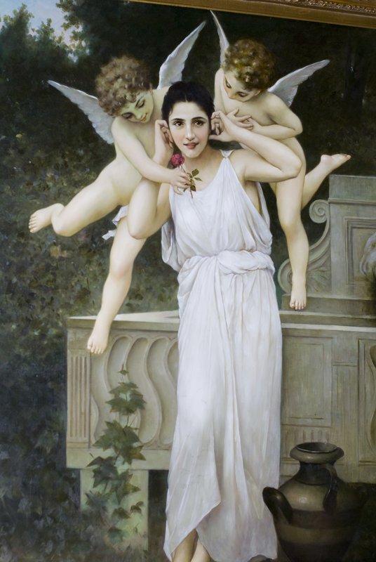 Bouguereau Girl with Cherubs.jpg :: Stock images are available for download at $3.00 each (plus .50 PayPal fee) and are transferred at full resolution and are Royalty and Copyright free and can be used in commercial work.