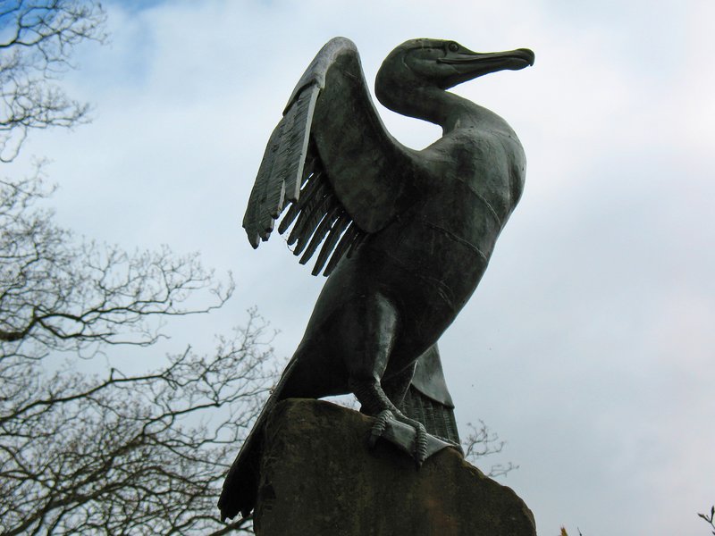 Cormorant Statue.jpg :: Bronzed statue of a Cormorant
