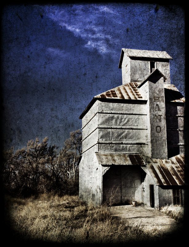 Days of Old.jpg :: Gano Grain and Scale House located just outside of Kinsley, Kansas.