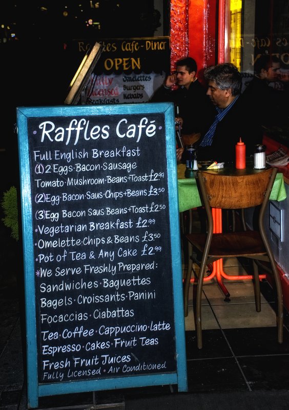 English Menu Board.jpg :: English Menu board for London cafe