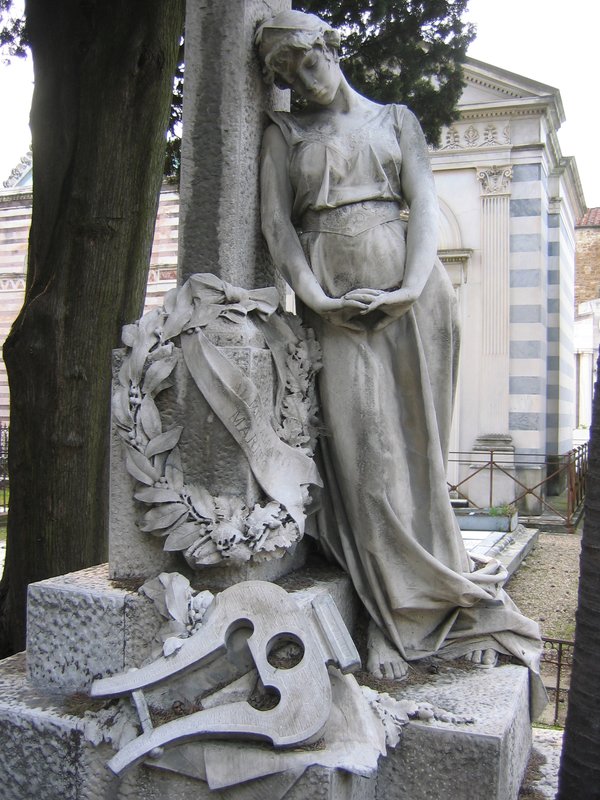 Music Graveyard Statue.jpg :: Musical tombstone found in Florence, Italy.