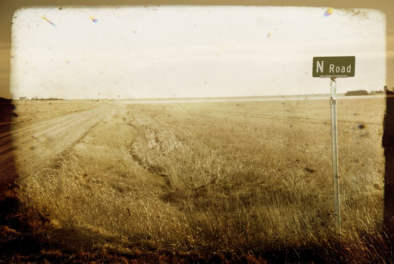 Road to Nowhere.jpg :: Taken in Western Kansas.  With Dirty Camera added texture.