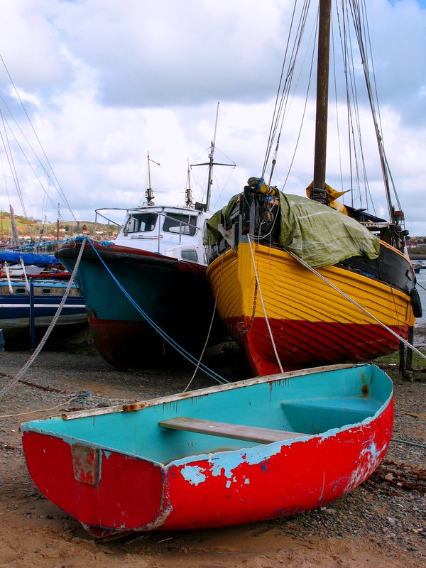 Seaside Colors.jpg :: Colorful boats in the Bay of Conwy Wales