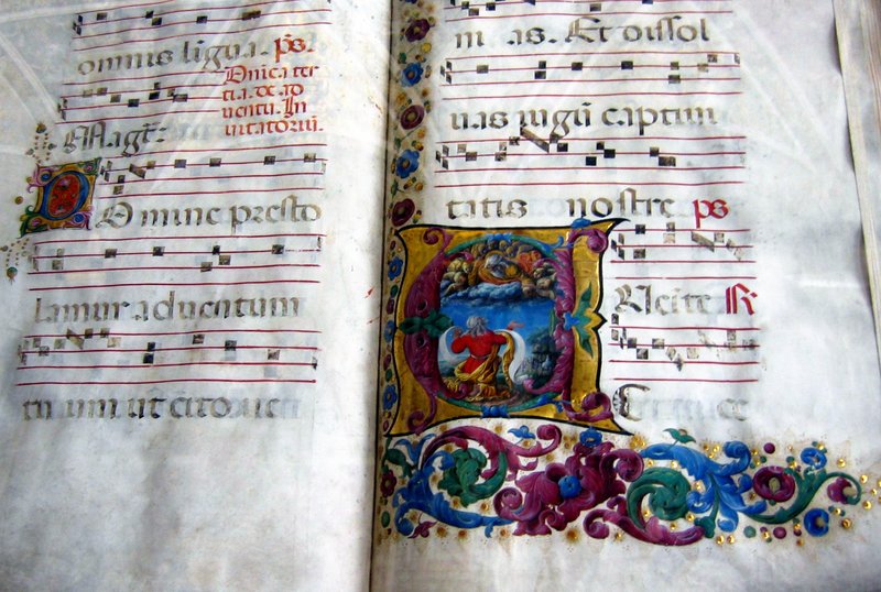 Texture of Illuminated Text.jpg :: Medieval illuminated text