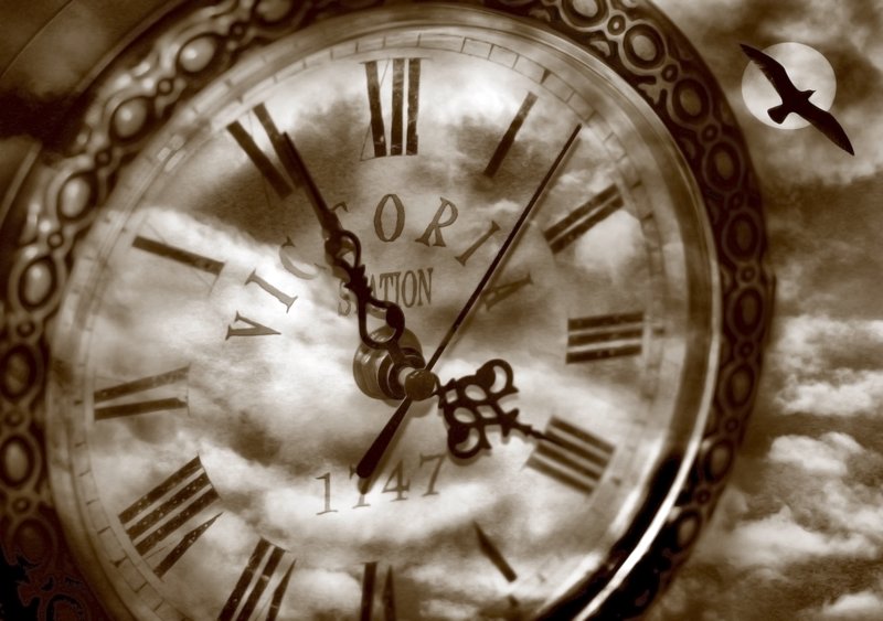 Time Traveler Sepia.jpg :: Take a step back in time with this fanciful print that conjurs up images of Dr. Who and Steampunk.