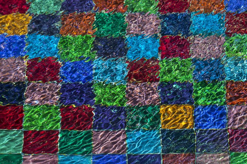 _MG_3381 -Jade Club Pool of ALL the Tiles.jpg :: Glass tiles in each sanctuary pool a different colour, in the Jade Club all are shown