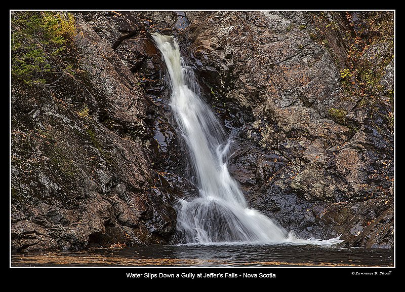 3376 -Jeffers Falls.jpg :: Water dashes down Jeffer's Falls, Nova Scotia