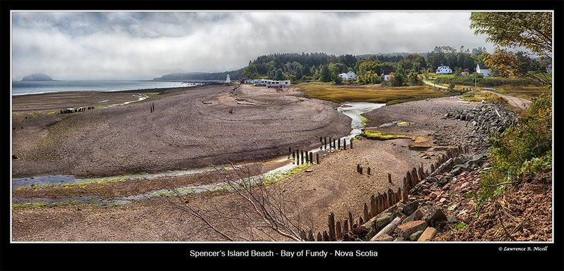 M190D - -Spencers Island Beach.jpg :: Home of the Mary Celeste, the tide is out on the Bay of Fundy, Spencers Island