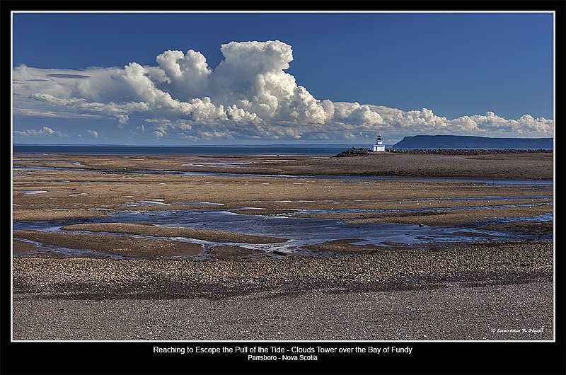 O-515-B -Parrsboro Harbour at low tide.jpg :: Tides in the Bay of Fundy control the movement of Clouds - Parrsboro ,NS