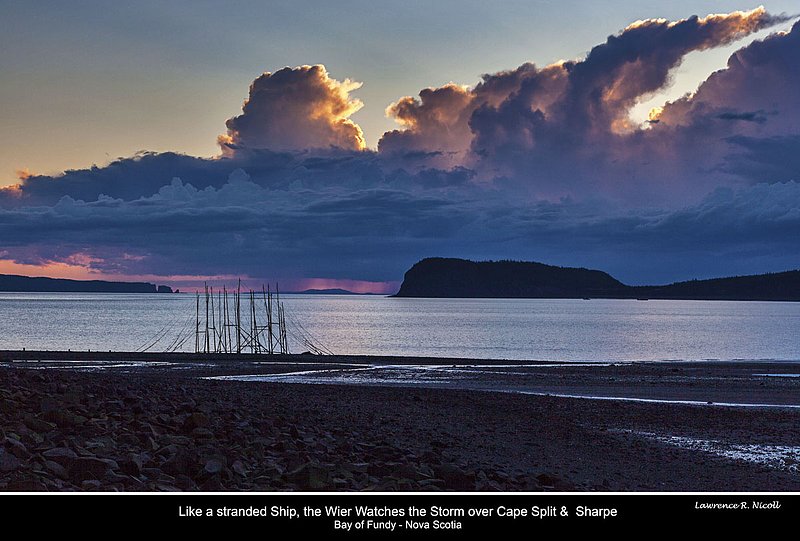 Nbr 06 -June 2017 -Like a Stranded Ship.jpg :: Like a stranded ship -watching the storm over Cape Split & Sharp in the Bay of Fundy
