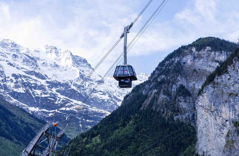 GQ7A7909 copy (1).jpg :: The Schilthorn Cableway between Stechelberg and Murren is the steepest cable car in the world, 159.4  grade.