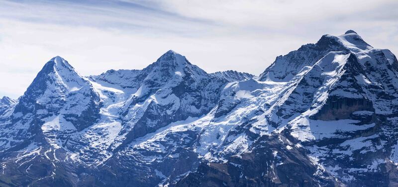 GQ7A7976 copy (1).jpg :: Left to right, Eiger, Monch, and Jungfrau. They are the major peaks of the Jungfrau Region.