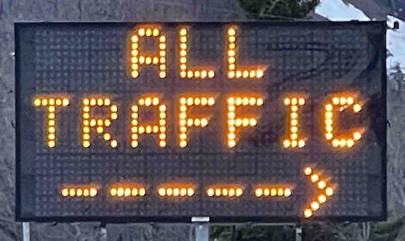 IMG_1436 copy.jpg :: The Access Road closed mid week preparing for blasting by Tower 4