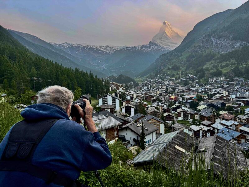 IMG_1798 (1) copy.jpg :: Preparing for a night photo of Zermatt and the Matterhorn.