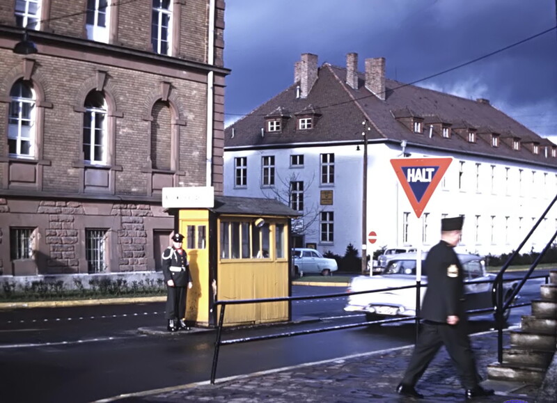 3rd Inf Div (9th Eng Bn) - A2581C.jpg :: 3rd Inf Div, 9th Eng Bn, Vietnam War - US ARMY PHOTO: Main gate of Jaeger Kaserne, around 1960-63.
