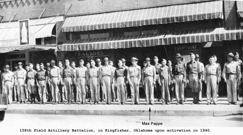45th Inf Div (158th FA BN) - A1171C.jpg :: 45th Inf Div, 158th FA BN, WW II - US ARMY PHOTO: 158th Field Artillery Battalion, in Kingfisher, OK upon activation in 1946.