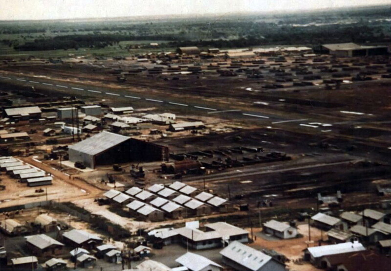 Phu Loi Airbase - V26710.jpg :: Phu Loi Airbase, Vietnam War - US AIR FORCE PHOTO: Aerial view of an aircraft maintenance hanger being erected at Phu Loi Base Camp by the 34th Engineer Battalion, 16 Jun 1970.