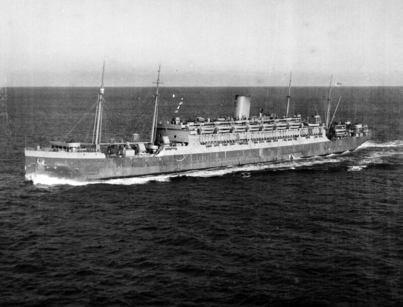 USAT Edmund B Alexander - A24313.jpg :: USAT Edmund B. Alexander, US Army Transport, WW II - US NAVY PHOTO: USAT Edmund B. Alexander, surface 3/4 bow, underway, 6 Jan 1945.