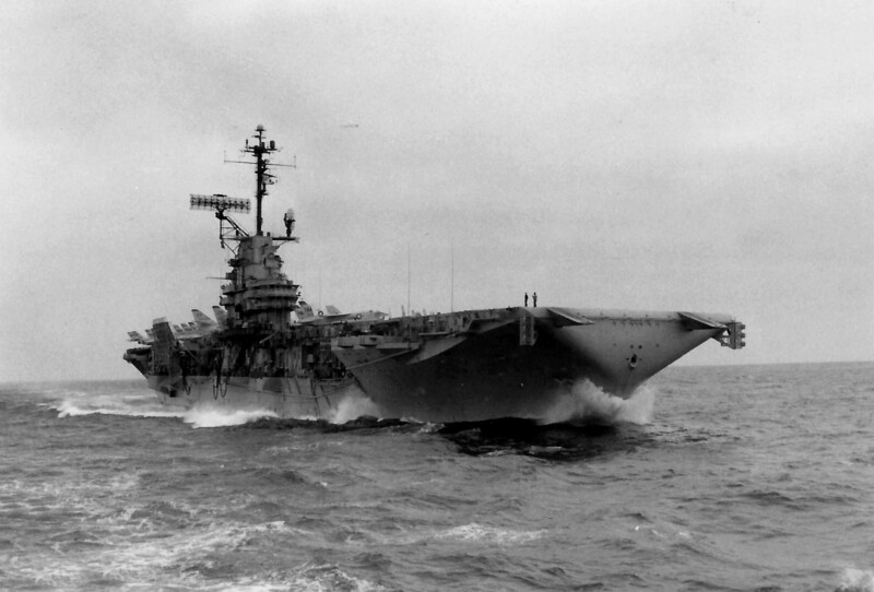 USS Bon Homme Richard (CVA-31) - N437F.jpg :: USS Bon Homme Richard (CVA-31), Aircraft Carrier Attack, Vietnam War - US NAVY PHOTO: USS Bon Homme Richard (CVA-31), with Carrier Air Group (CVG) 19, underway in the Pacific. Photos believed to have been taken from USS Vesuvius (AE-15) in Jul 1961.