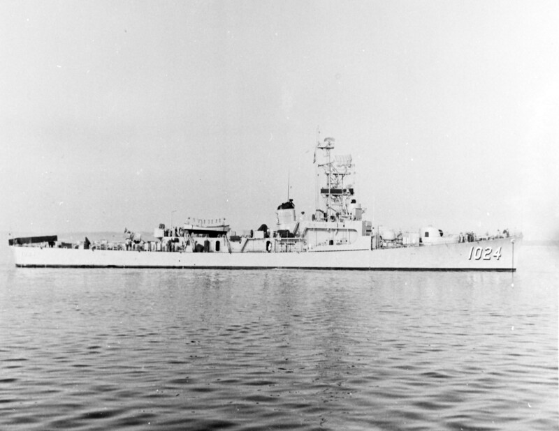 USS Bridget (DE-1024) - N27027A.jpg :: USS Bridget (DE-1024), Destroyer Escort, Vietnam War - US NAVY PHOTO: USS Bridget (DE-1024) surface 3/4 bow, 14 Sep 1957.