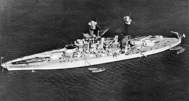 USS Colorado (BB-45) - N3159G.jpg :: USS Colorado (BB-45), Battleship, Post-WW I - US NAVY PHOTO: A Pacific Aerial Survey photo of the USS Colorado (BB-45), probably at Seattle during Fleet Week, Jul - Aug 1935.