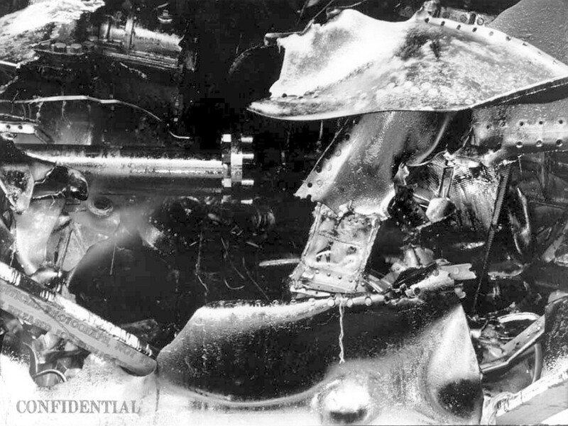 USS Helena (CL-50) - N2365B.jpg :: USS Helena (CL-50), Light Cruiser, WW II - US NAVY PHOTO: USS Helena (CL 50) Pearl Harbor Attack torpedo damage between frames 69 1/2 and 80 1/2 starboard side. Note propeller shaft, H.P. turbine to left. At right center floor plates were driven into teeth of reduction gear by force of explosion.