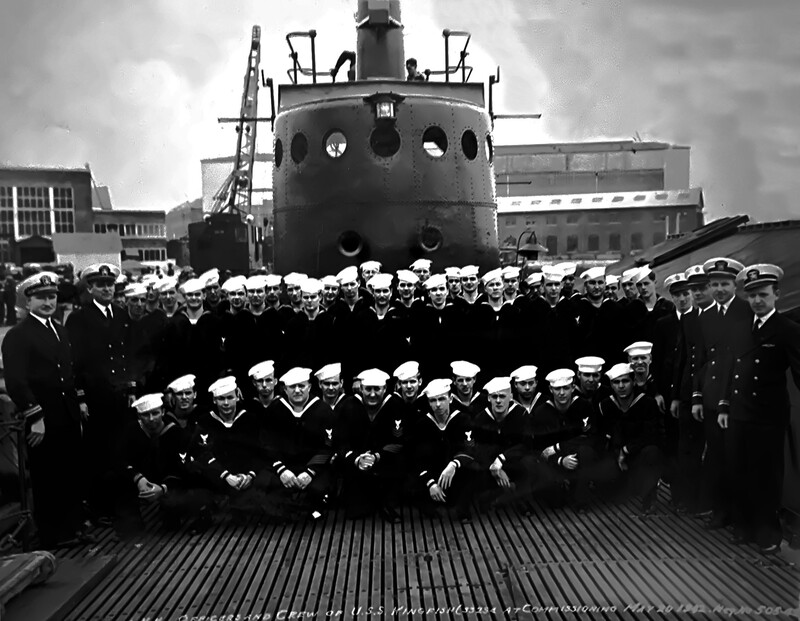 USS Kingfish (SS-234) - N9376F.jpg :: USS Kingfish (SS-234), Submarine - Attack-Fleet, WW II - US NAVY PHOTO: Commissioning crew photo of USS Kingfish (SS-234), 20 May 1942.