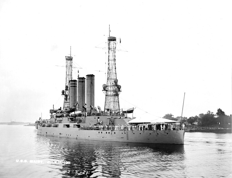 USS Maine (BB-10) - N2963G.jpg :: USS Maine (BB-10), Battleship, Post-Civil-War - US NAVY PHOTO: Recommissioned 15 Jun 1911, Maine (BB-10) operated along the east coast & appears here on 11 Jul 1911.