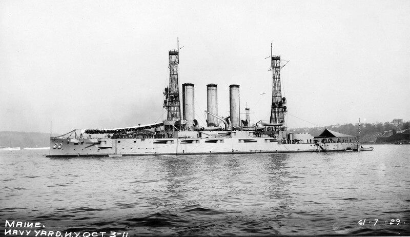 USS Maine (BB-10) - N2963H.jpg :: USS Maine (BB-10), Battleship, Post-Civil-War - US NAVY PHOTO: USS Maine (BB-10) at New York Navy Yard, 3 Oct 1911.
