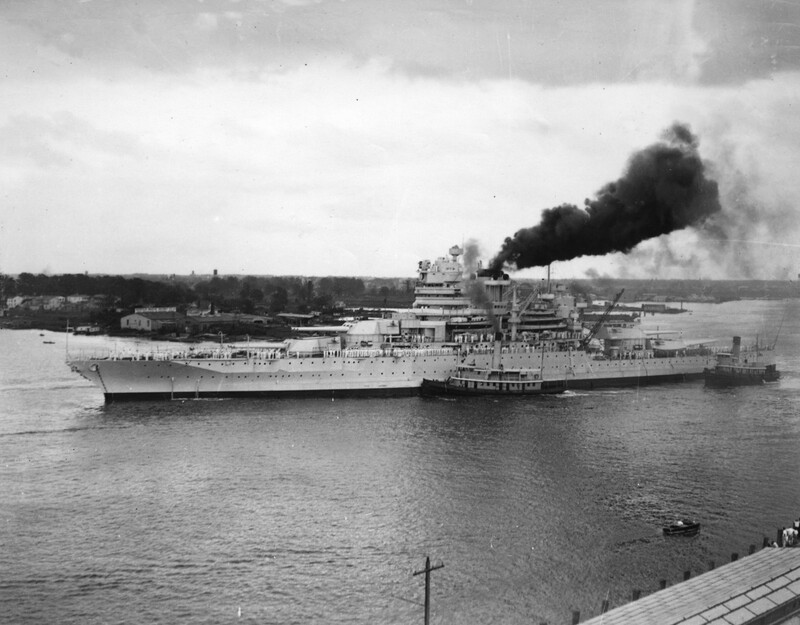 USS Mississippi (BB-41) - N3117M.jpg :: USS Mississippi (BB-41), Battleship, Post-WW I - US NAVY PHOTO:  USS Mississippi (BB-41) in the Elizabeth River off Portsmouth, VA, 1 Sep 1933.
