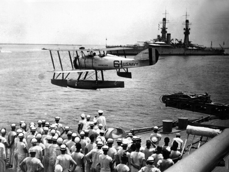 USS Nevada (BB-36) - N3060E.jpg :: USS Nevada (BB-36), Battleship, Post-WW I - US NAVY PHOTO: A Vought UO-1 (A-6613) is launched from USS Nevada (BB-36) circa 1927-29.
