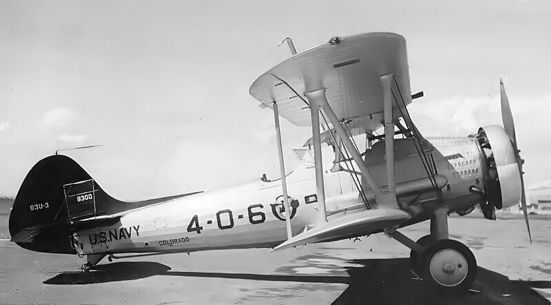 USS Nevada (BB-36) - N3060K.jpg :: USS Nevada (BB-36), Battleship, Post-WW I - US NAVY PHOTO: A U.S. Navy Vought UO-1 of Observation Squadron VO-6 attached to the battleship USS Nevada (BB-36).